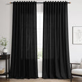 Nanspring Black 102 inch Linen Curtains by Nanspring