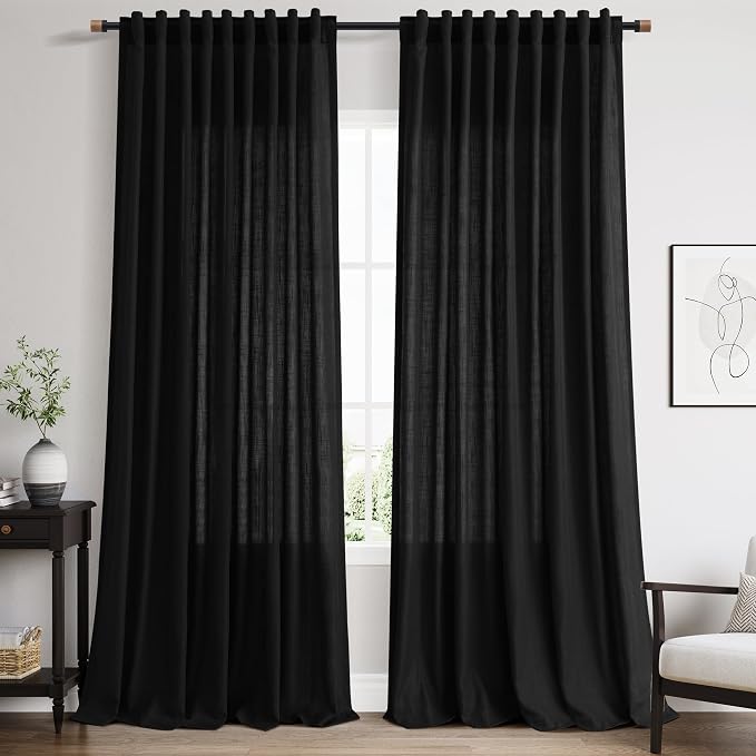 Nanspring 96 inch Linen Curtains by Nanspring