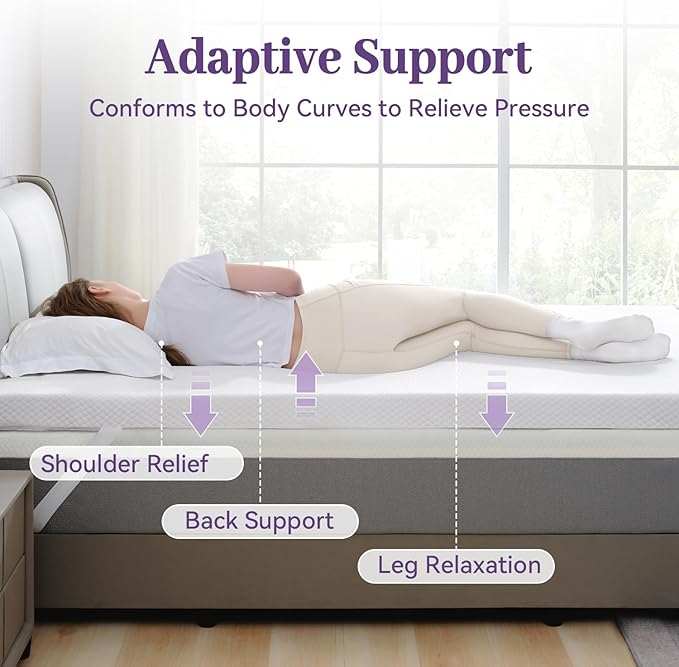 SINWEEK 3 Inch Gel Memory Foam Mattress Topper Twin XL Size for College Dorm, Ventilated High Density Pad for Back Pain, Bed Topper with Removable Soft Cover, CertiPUR-US Certified