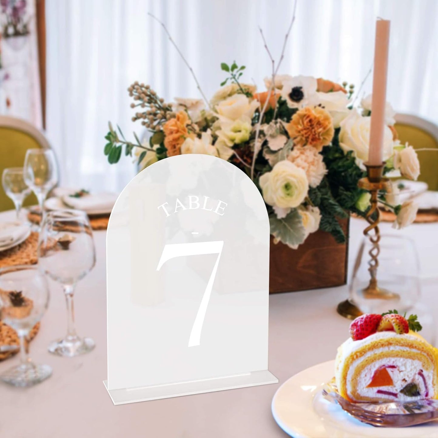 20 Pack Acrylic Table Numbers 1-20 - 5" X 7" Wedding Table Numbers for Reception, Party, Anniversary, Event