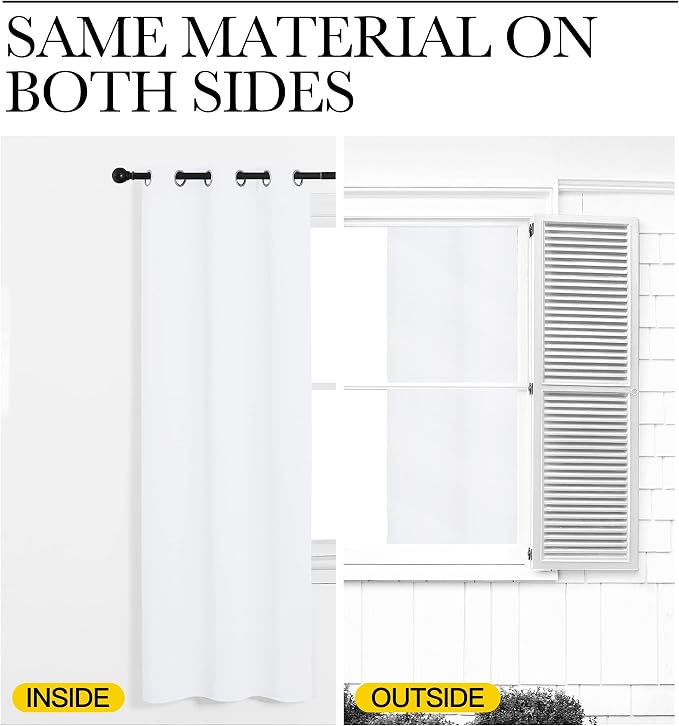 NICETOWN White Samll Window Blackout Curtain Panels, 42 inches x 78 inches - Image 6