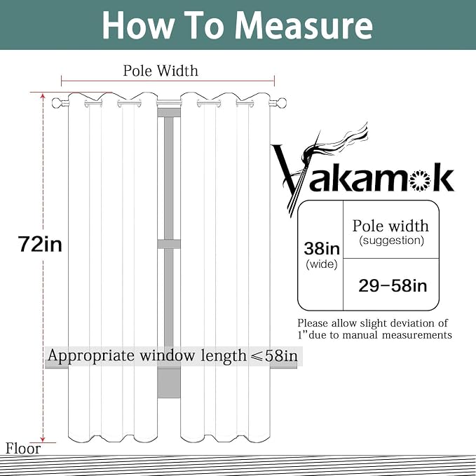 Yakamok Blackout Curtains for Bedroom 2 Panels Set 72 Inch Length Thermal - Image 7