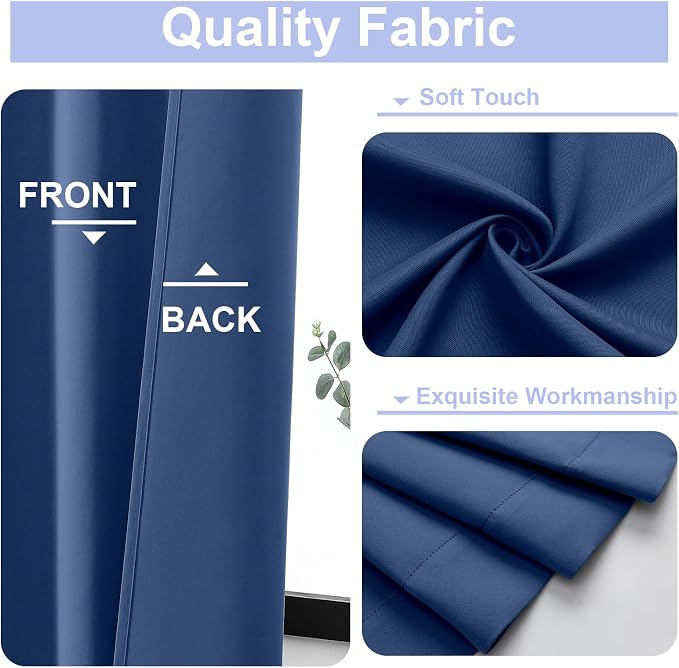 Simplebrand Ava Royal Blue Blackout Curtains - Image 3