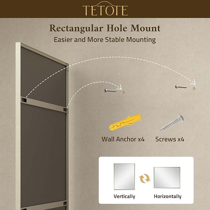 TETOTE Brushed Nickel Mirror for Bathroom Sink 30" x 36" Beveled Frame Brushed Nickel Vanity Rectangle Mirror for Bathroom Wall, Modern Farmhouse, Tempered Glass, Shatterproof, Stronger Frame