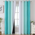 Estelar Textiler Full Room Darkening Greyish White and Teal Blackout Curtains by ESTELARTEXTILER
