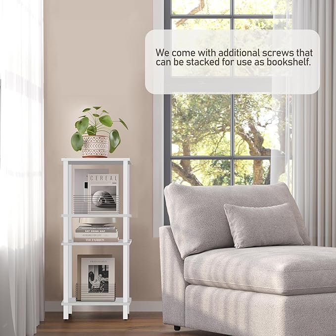 TUTOTAK End Table, Set of 2, Side Table, Nightstand, 2-Tier Storage Shelf, Sofa Table for Small Space, Living Room, Bed Room TB01BMW035