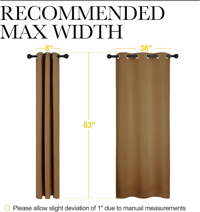 NICETOWN Sleek Blackout Curtains 63 inches Length - Image 7