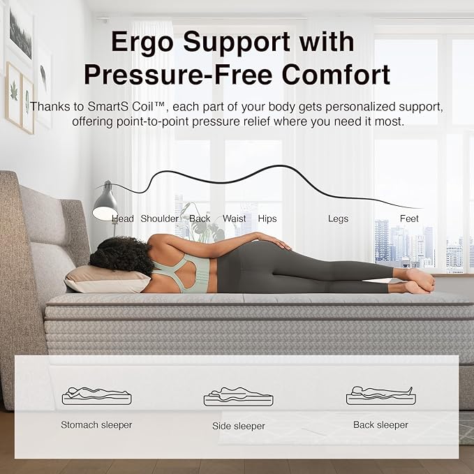 Novilla Full Size Mattress, 10 Inch Full Mattresses in a Box with Smarts™ Pocket Coil for Pressure Relief, Medium Firm Foam and Spring Hybrid Colchones with CertiPUR-US Certified