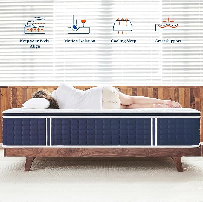 Coolvie King Size Mattress 14 Inch, Hybrid King Mattress in a Box, Medium Firm Feel, 4 Layer Premium Foam with Pocket Springs for Motion Isolation & Pressure Relieving, 100-Night Trial