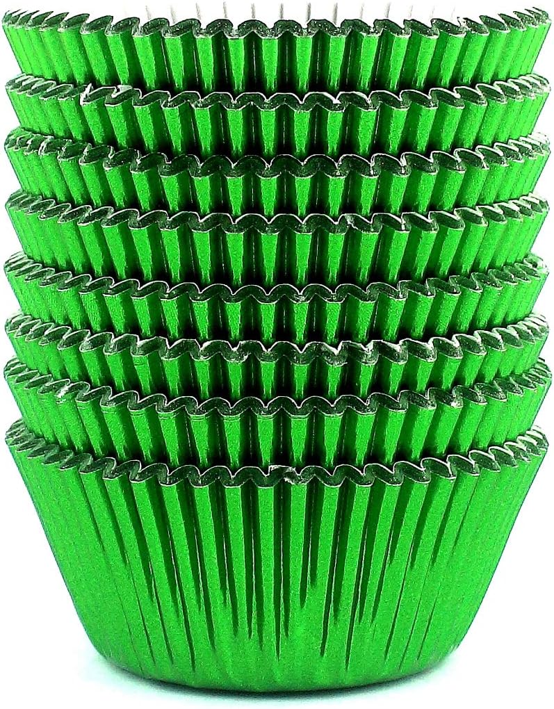 Eoonfirst Green Foil Cupcake Case Liners Christmas Day Baking Muffin Paper Cups 200Pcs