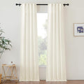 NICETOW Faux Linen Living Room Curtains 96 inch Length, Rod Pocket & Back Tab by NICETOWN