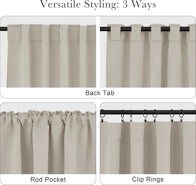 PONY DANCE Blackout Curtains Thermal Insulated Window Treatment Panels Room - Image 5