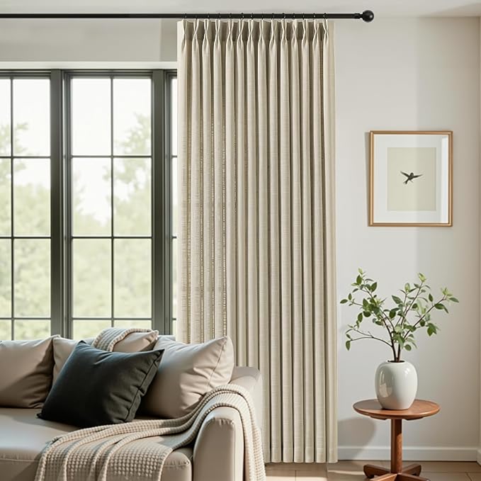 IVAPUPU Pinch Pleated Curtains 90 Inch Long 2 Panels - Image 2