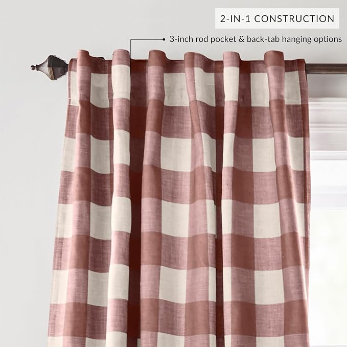 Elrene Home Fashions Farmhouse Living Grainger Buffalo-Check Blackout Window - Image 3