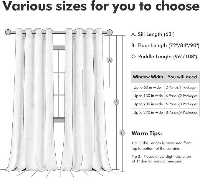 MIULEE Velvet Curtains Misty Blue Elegant Grommet Thermal Insulated Soundproof - Image 7