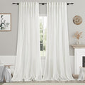Nanspring Ivory Linen Curtains 95 Inch Length by Nanspring