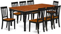 East West Furniture DOAN9-BCH-W 9 Piece Kitchen Table & Chairs Set Includes a Rectangle Dining Room Table with Butterfly Leaf and 8 Dining Chairs, 42x78 Inch, Black & Cherry