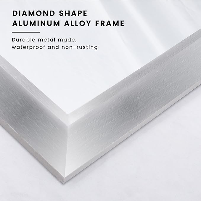 Amorho 22x30 Inch Bathroom Mirror Silver, Thick Metal Framed Wall Mirrors for Over Sink, Brushed Nickel Mirror Perfect for Bedroom, Living Room, Entryway, Rectangle (Horizontal/Vertical).