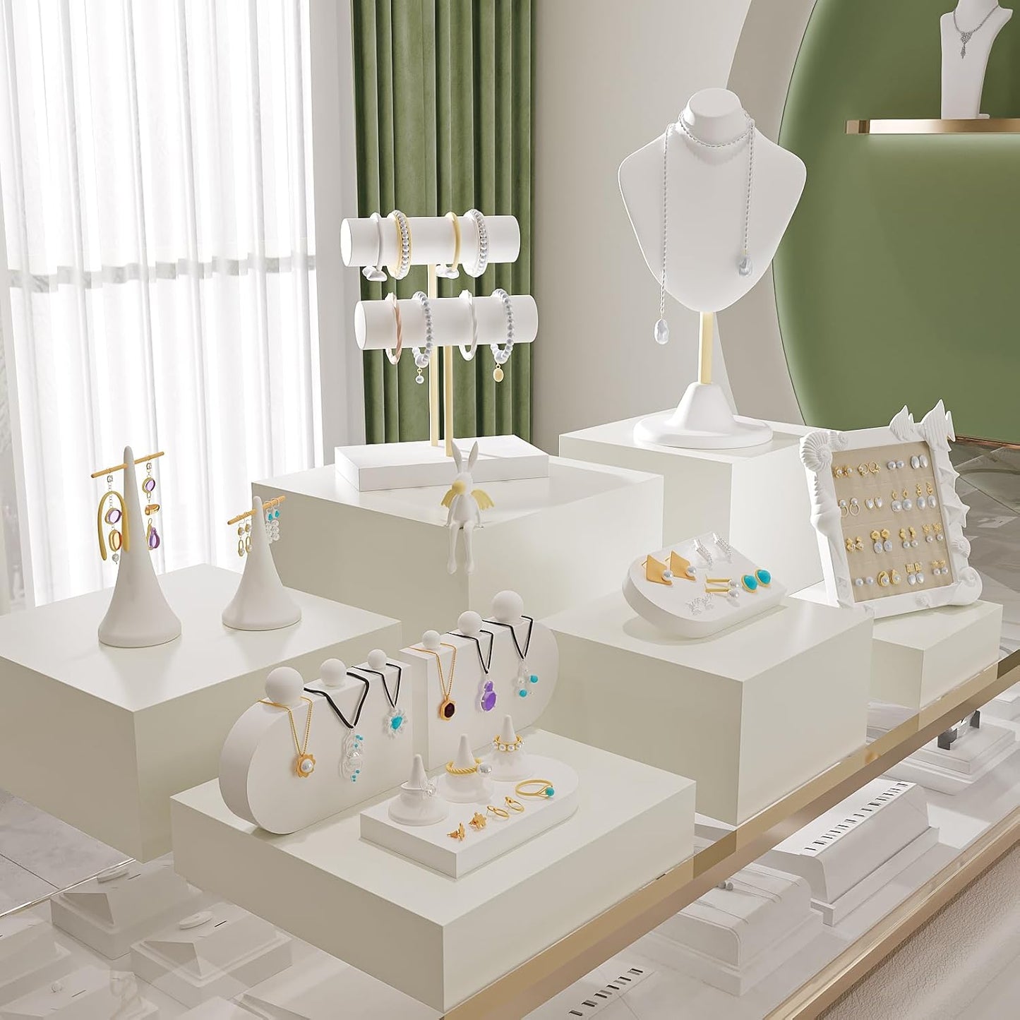 Buffet Risers, Food Risers for Buffet Table, Display Stand Shelf for Catering Dessert Collectibles Jewelry Figures Show, Acrylic Cube Display Nesting Risers with Hollow Bottoms, 6Pcs