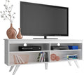 Madesa TV Stand Entertainment Center with 4 Shelves and Cable Management for 55, 65 Inch TV Media Storage Gaming Media Console Living Room and Bedroom Modern Wooden Television - White