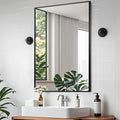 Matte Black Mirror, 40x30 Inch Aluminum Framed Rectangle Mirror, Anti-Rust, Tempered Glass, Square Corner Wall Mirror for Over Sink, Vanity, Bedroom, Entryway, Horizontal/Vertical
