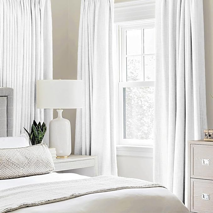 MIULEE 100% Blackout Linen Textured Curtains - Image 2