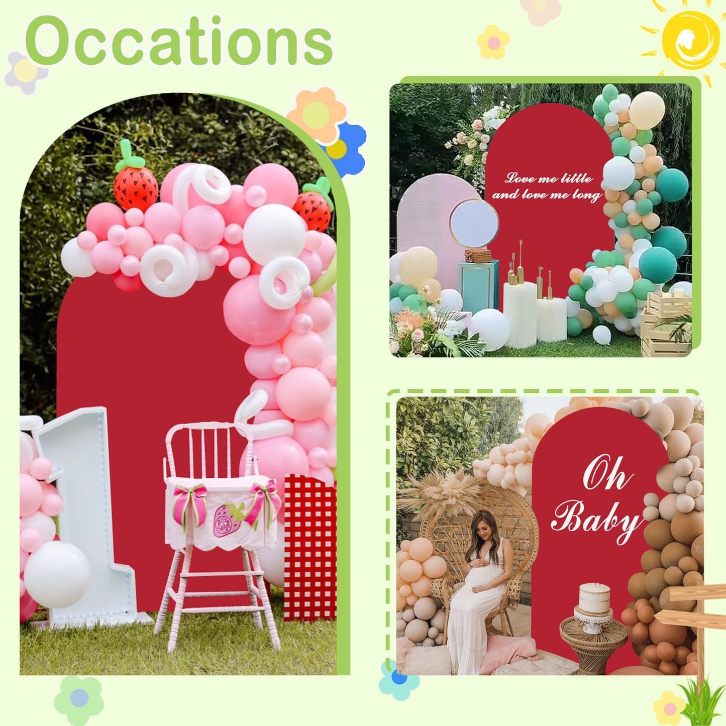 Red Arch Cover 6FT Spandex Wedding Arch Stand Covers Burgundy Arched Backdrop Cover Arch Covers Stretchy Backdrop for Wall Panels Chiara Back Drop Cover Baby Shower Balloon Party Decorations