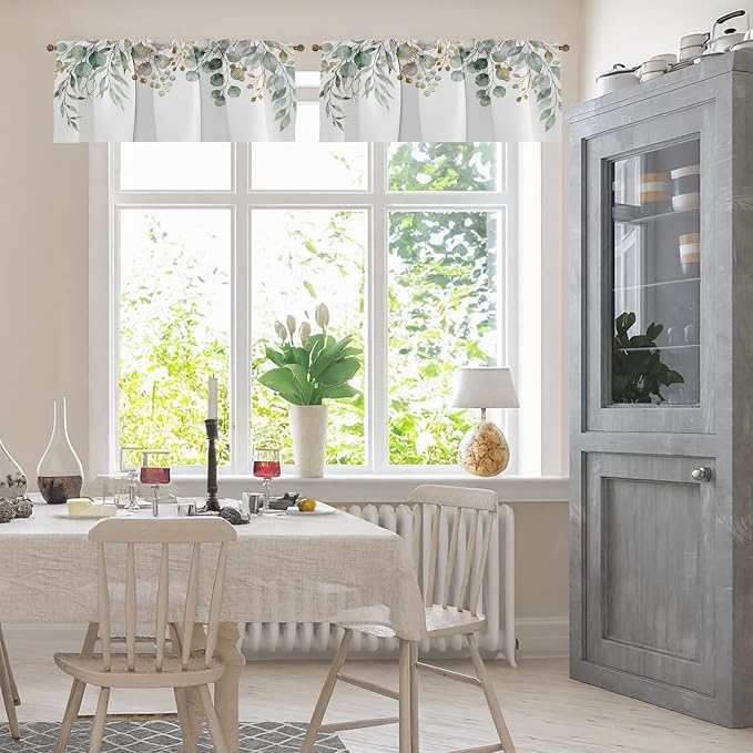Emvency 4 Pack Valances Window Treatments, 52x18 Inch Rod Pocket - Image 2