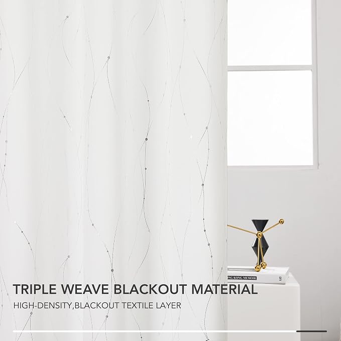 Deconovo White Curtains 84 Inches Long, Room Darkening Curtain, Thermal - Image 5