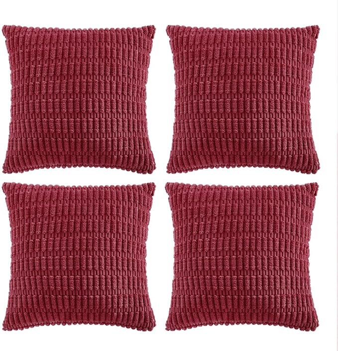 Fancy Homi 4 Packs Burgundy Decorative Throw Pillow Covers 26x26 Inch by Fancy+Homi