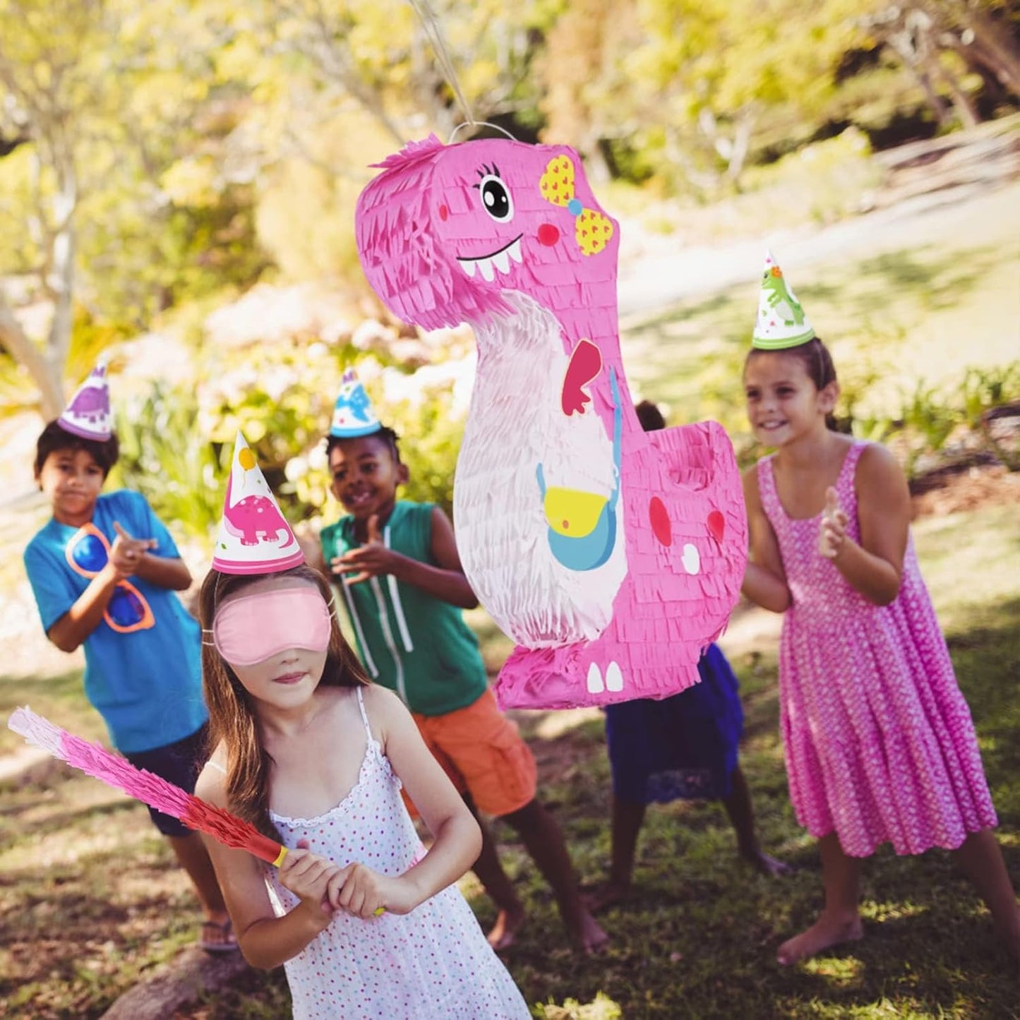 Dinosaur Pinata - Dinosaur Birthday Party Supplies for Girls Kids Dino Themed Party Pinata Bundle Set Perfect Party Game Activity Decoration