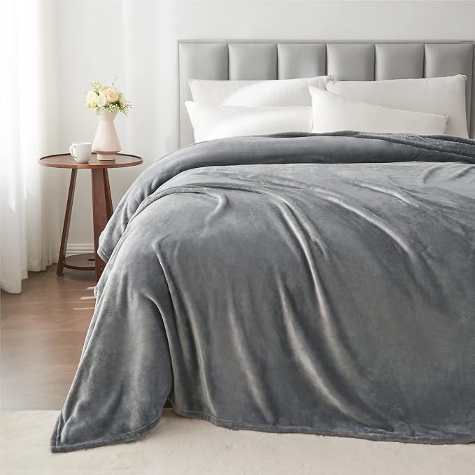 BEDELITE Fleece Blankets Queen Size Grey Throw Blankets - Image 6