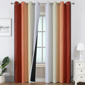 Estelar Textiler Burnt Orange & Greyish White Ombre Blackout Curtains 96 Inch by ESTELARTEXTILER