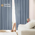 HOMEIDEAS Non-See-Through Stone Blue Privacy Sheer Curtains, 52 X 96 Inches by HOMEIDEAS