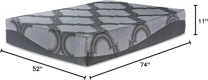 Signature Design by Ashley Full Size 1100 11 Inch Hybrid Mattress with Support & Pressure Relief Cooling Gel Memory Foam, Fiberglass Free, Mattress In A Box