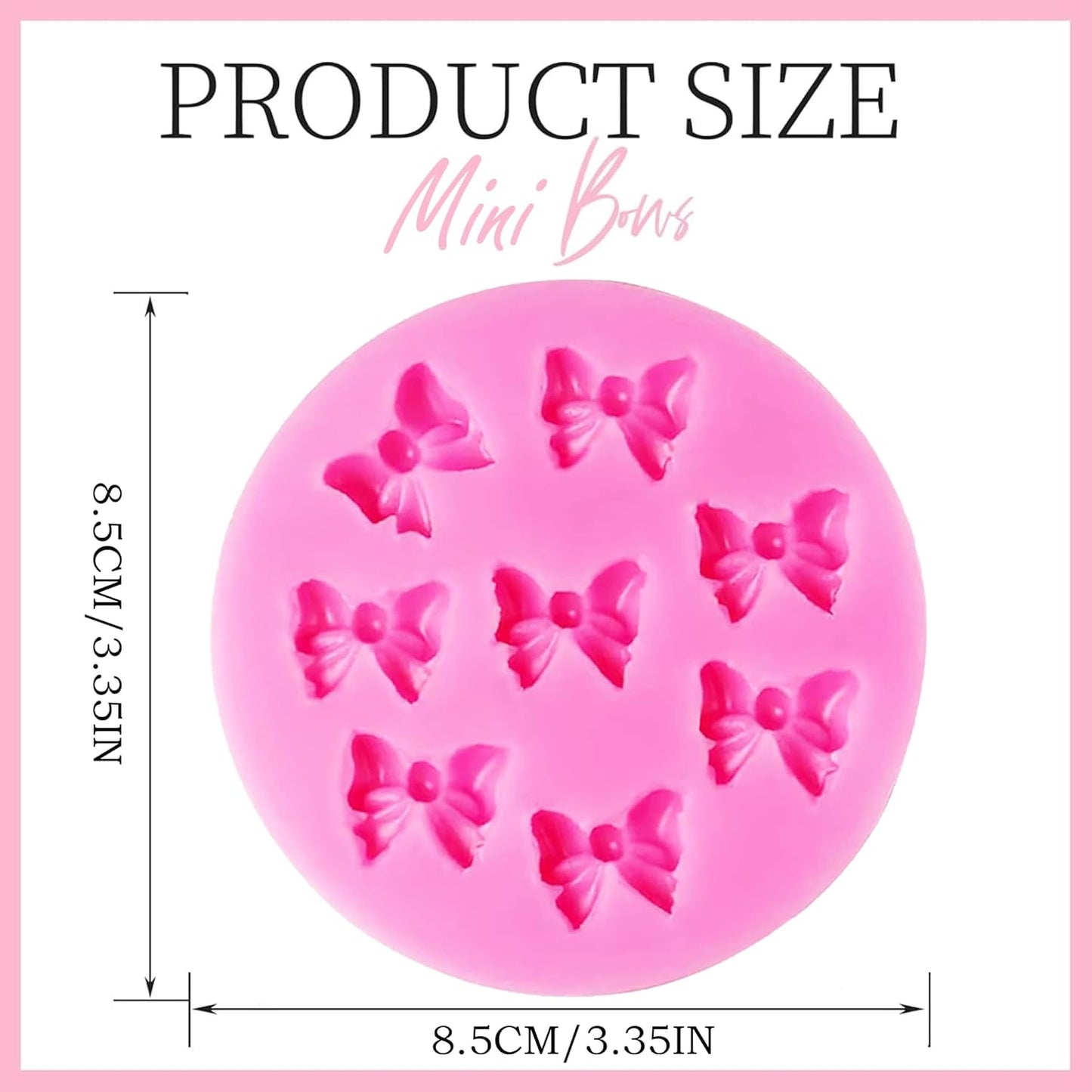 Bow Fondant Molds, AIMEIKI 2 Pack Mini Bows Silicone Fondant Molds Bowknot Candy Chocolate Mold for DIY Cake Decoration