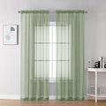 OVZME 2 Panels Sheer Sage Green Curtains 72 Inches Length Window Treatment by OVZME