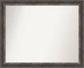 Amanti Art Brown Bathroom Mirror for Over Sink, 27x33 Bark Rustic Char Rectangle Vanity Mirror, Large Country Rustic Frame, Hangs Horizonally and Vertically, Bathroom Wall Decor, Non-Beveled Edge