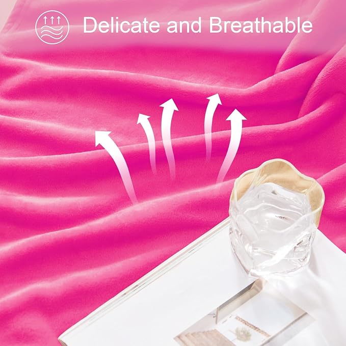 Exclusivo Mezcla Fleece Hot Pink Throw Blanket - Image 6
