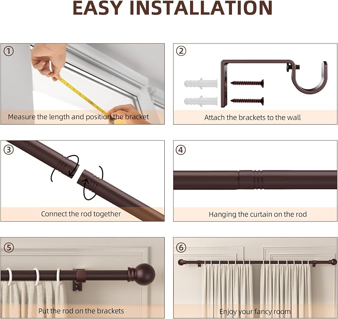 SMODBRODRE Curtain Rods for Window 32 and 48 - Image 4