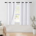 NICETOWN 100% Blackout Window Curtain Panels 45" Length, Snow White, 42 inches by NICETOWN