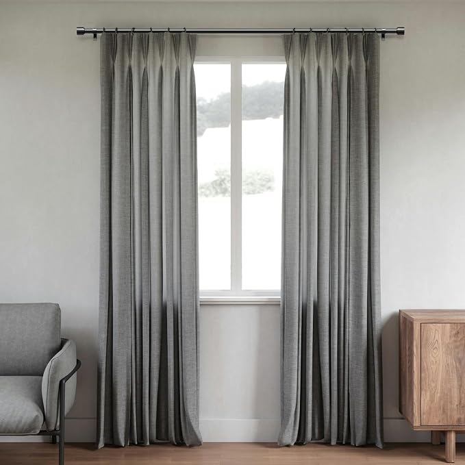 GEEBOBO Black Curtain Rods for Windows 28 to 48 Inch, 1 Inch Adjustable Heavy - Image 4