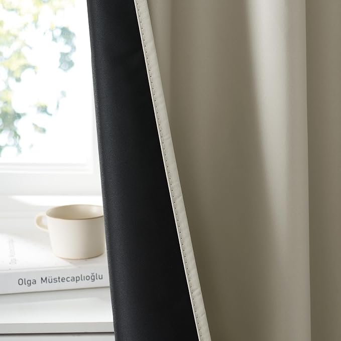 RYB HOME 100% Blackout Bathroom Curtains Over Sink 24 inches Long, Heat & UV - Image 4
