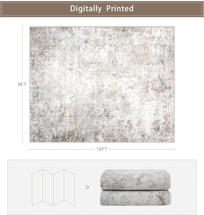 Washable Rugs 8x10 Area Rugs for Living Room, Modern Abstract Rugs for Bedroom - Image 2