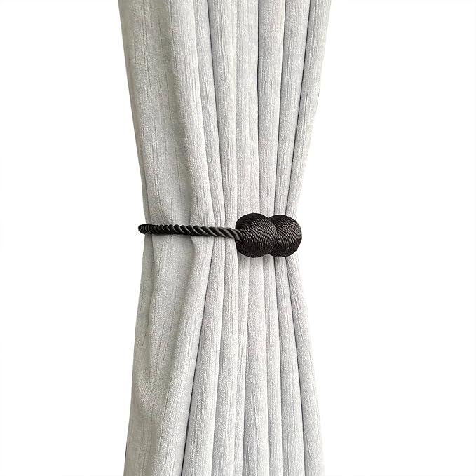 Melaluxe 6 Pack Magnetic Curtain Tiebacks, Decorative Curtain Holdbacks - Image 2