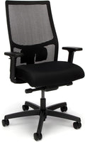 HON Ignition 2.0 Mid Back Task Chair, Advanced Synchro-Tilt Control, Office Chair with Lumbar Support, Height and Width Adjustable Arms, Black Frame, Black