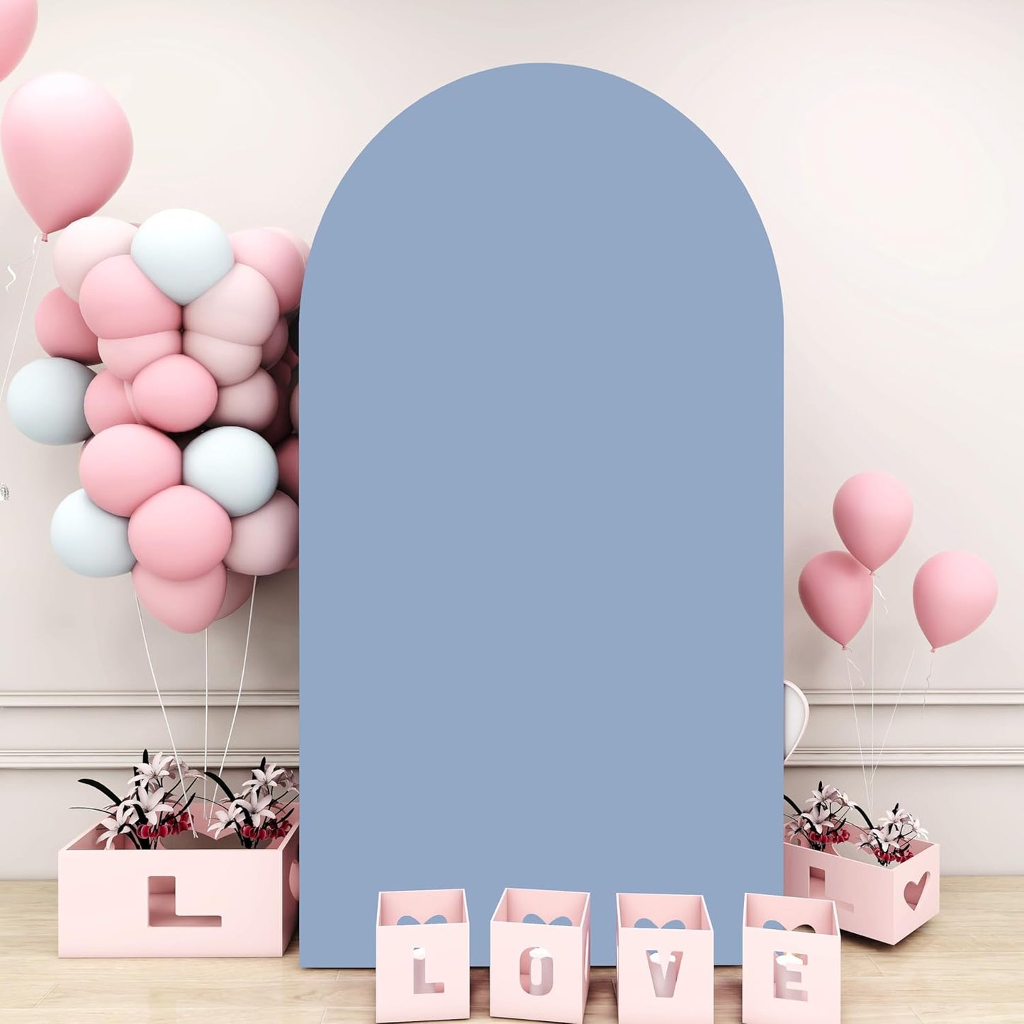 Wedding Arch Cover Dusty Blue Arches Stand Covers 7.2FT Arch-Backdrop-Cover Spandex Arch Covers Stretchy Backdrop for Wall Panels Chiara Back Drop Cover Baby Shower Balloon Party Decorations
