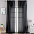 Gwine Black Sheer Curtains 108 Inches Long by Gwine