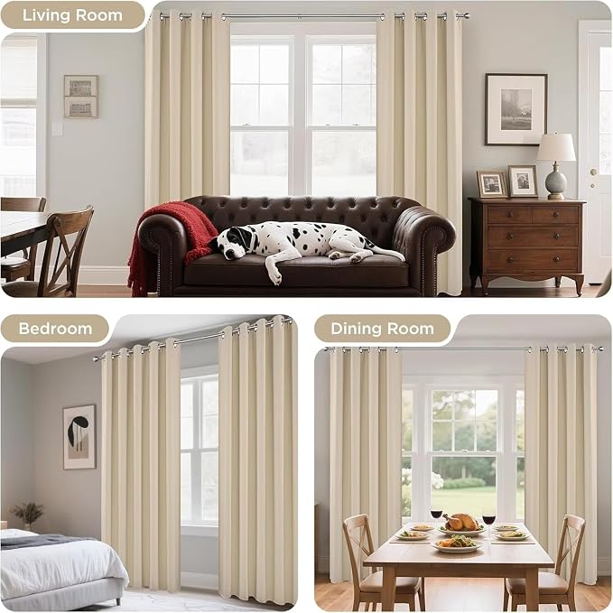 Joydeco Blackout Curtains 90 Inches Long 2 Panels Set, Thermal Insulated Long - Image 8