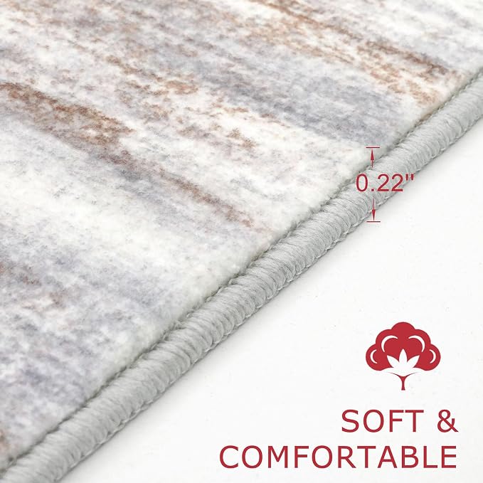 KOZYFLY Modern Abstract Small Area Rugs 2x3, Washable Kitchen Rug Non-Slip Soft - Image 2